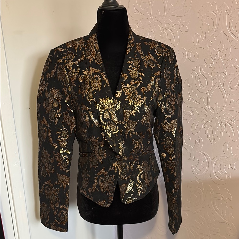 Elegant Black and Gold Women's Jacket